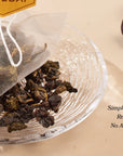 Blueberry Oolong Tea pyramid tea bag with whole-leaf China oolong tea and blueberry