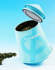 TimeBai Early Spring Bi Luo Chun Green Tea packaging with 90g loose leaf tea in a tea tin.