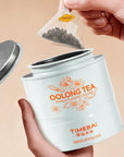 TimeBai Pomelo Oolong Tea packaging with 10 individually sealed sachets in a tea tin.