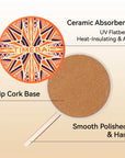 Close-up of non-slip cork base on a TimeBai ceramic mat to protect furniture from scratches.