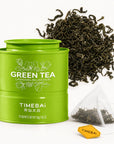 Timebai Orchid Bi Luo Chun Green Tea Tin with Pyramid Tea Bag and Loose Tea Leaves