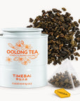 Timebai Pomelo Oolong Tea Tin with Pyramid Tea Bag and Loose Tea Leaves
