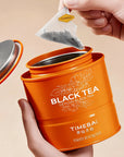 TimeBai High Grown Ceylon Tea packaging with 10 individually sealed sachets in a tea tin.