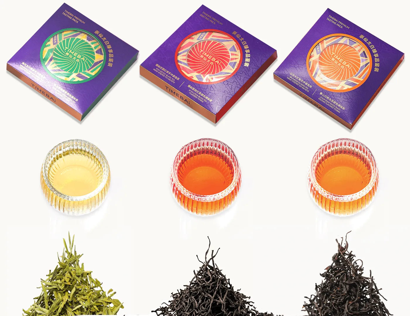 green tea, black tea or oolong tea, choose your favorite tea and explore TimeBai signature tasting set
