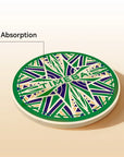 Instant-dry dolomite stone coaster absorbing water condensation instantly to keep desk dry.