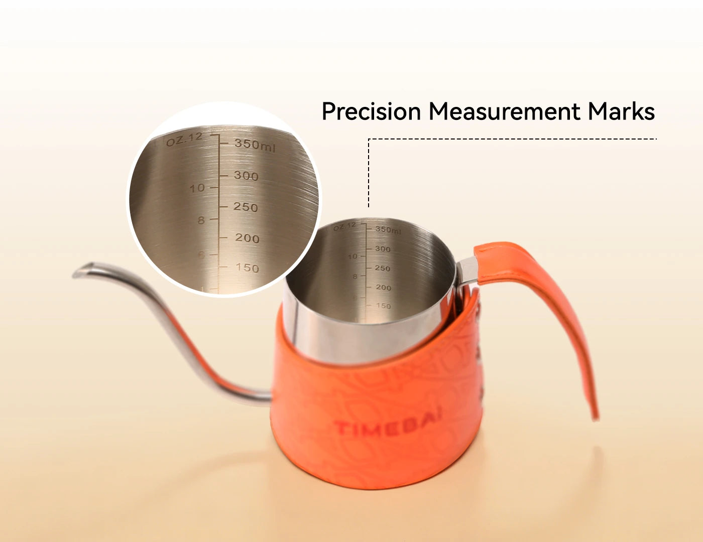 Internal water scale for precise tea-to-water ratio.