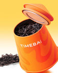 TimeBai  Da Hong Pao Tea packaging with 60g loose leaf tea in a tea tin.