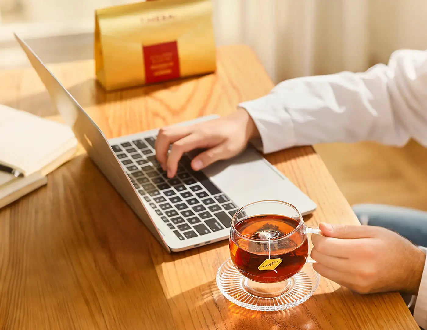 Natural caffeine alternative to coffee featuring Lychee Rose Black Tea for morning energy.