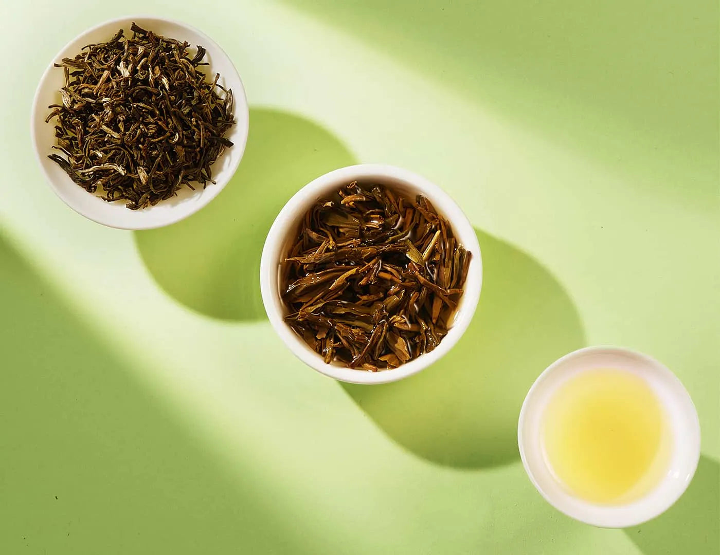 Enjoy a cup of high quality maojian green tea infused with jasmine blossoms.