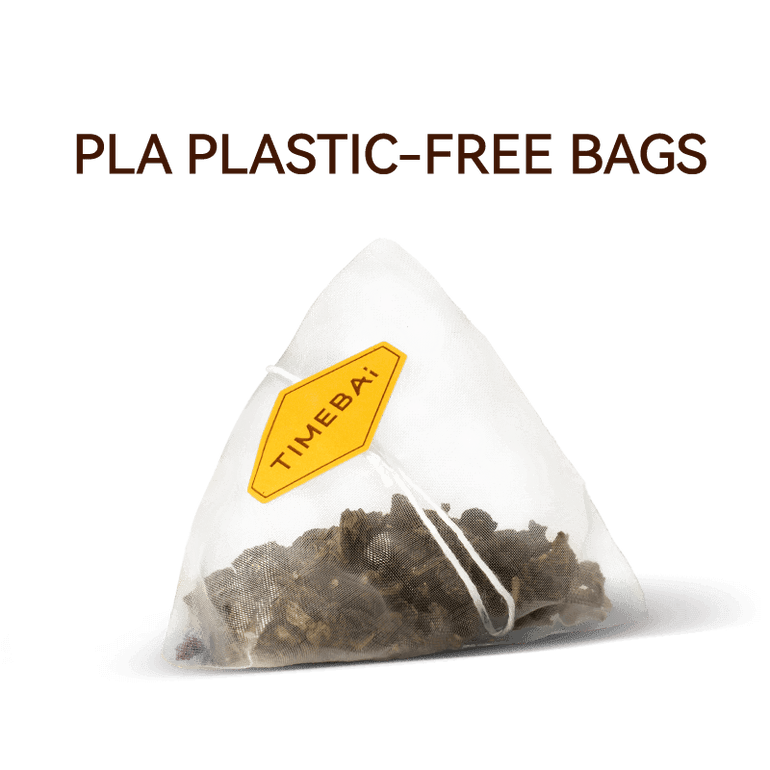 Plastic-free PLA triangle tea bags by TimeBai