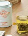 TimeBai Pomelo Oolong Tea packaging with 10 individually sealed sachets in a tea tin.