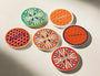TimeBai absorbent ceramic coasters with modern Cloud Collar design in 6 vibrant patterns.