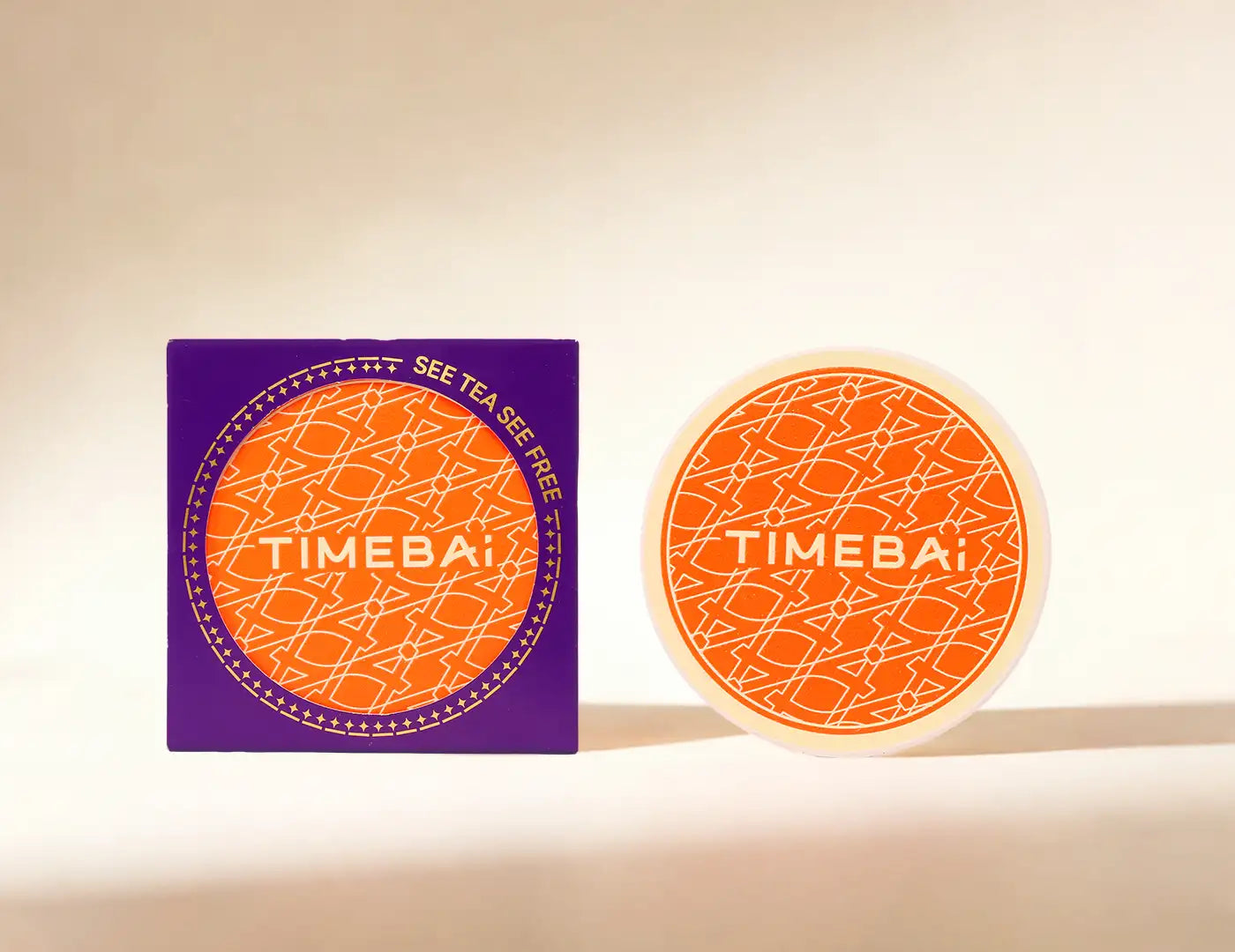 TimeBai classic round yellow ceramic coaster, instant-dry dolomite stone mat.