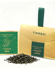 TimeBai green grape green tea packaging featuring 8 portable individually-wrapped sachets with loose leaf green tea