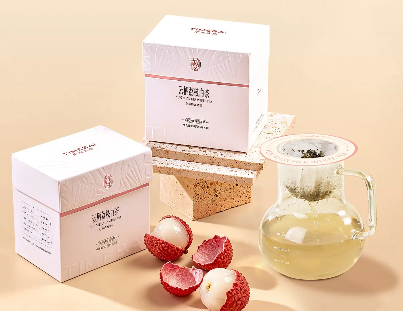 Lychee white tea lifestyle scene