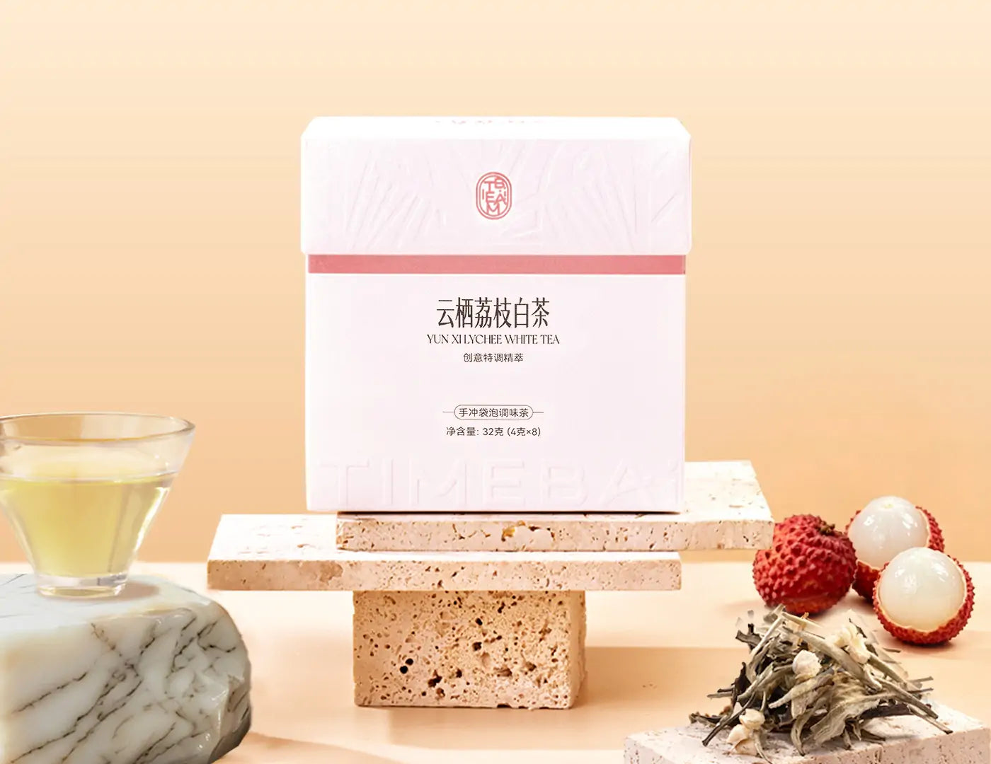 Lychee white tea product scene