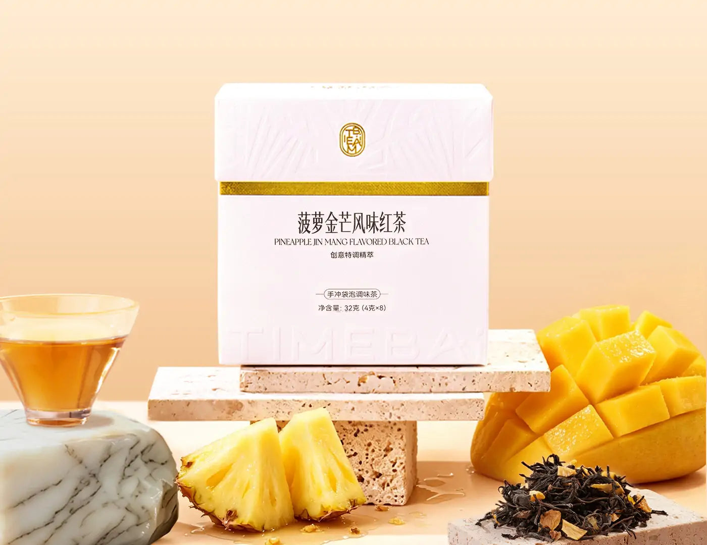 Mango pineapple black tea lifestyle scene