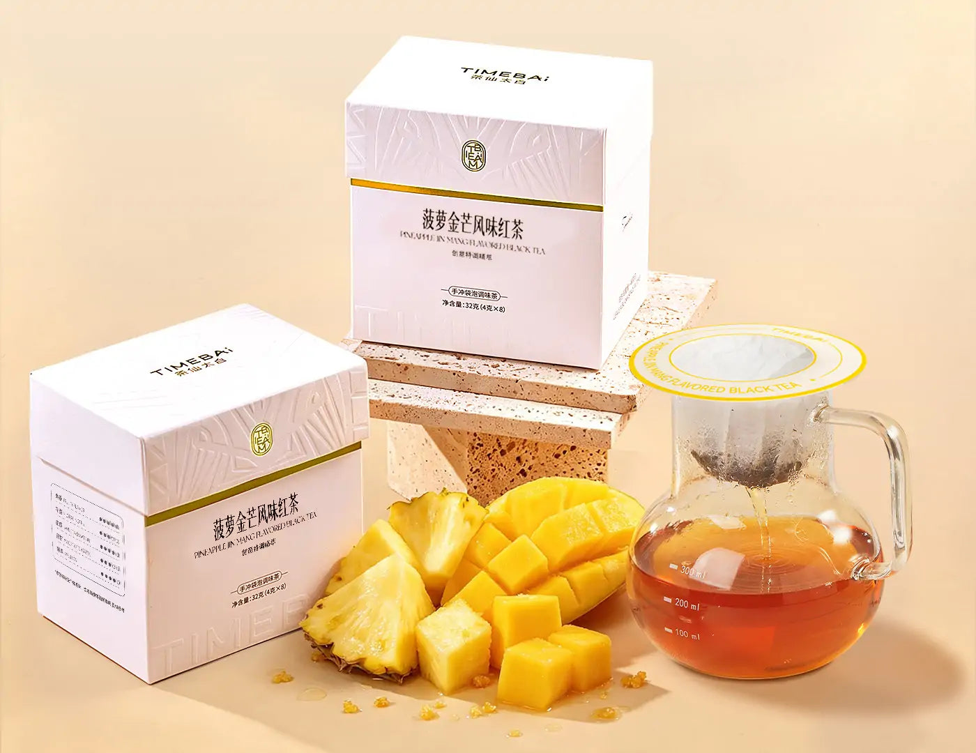 Mango pineapple black tea product scene