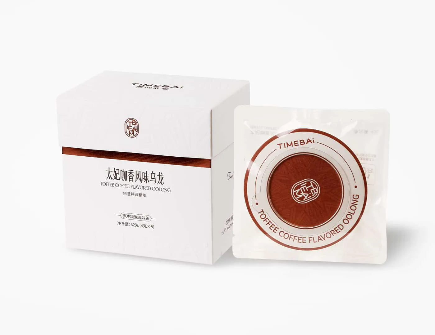 TimeBai toffee coffee flavored tea with UFO tea bags