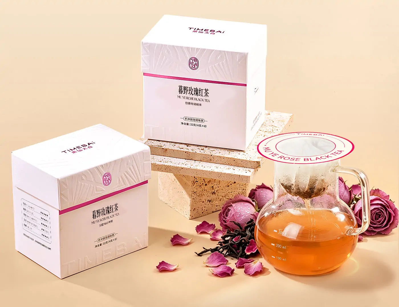 Twilight rose black tea product scene