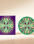 TimeBai green UFO-style absorbent ceramic coaster.