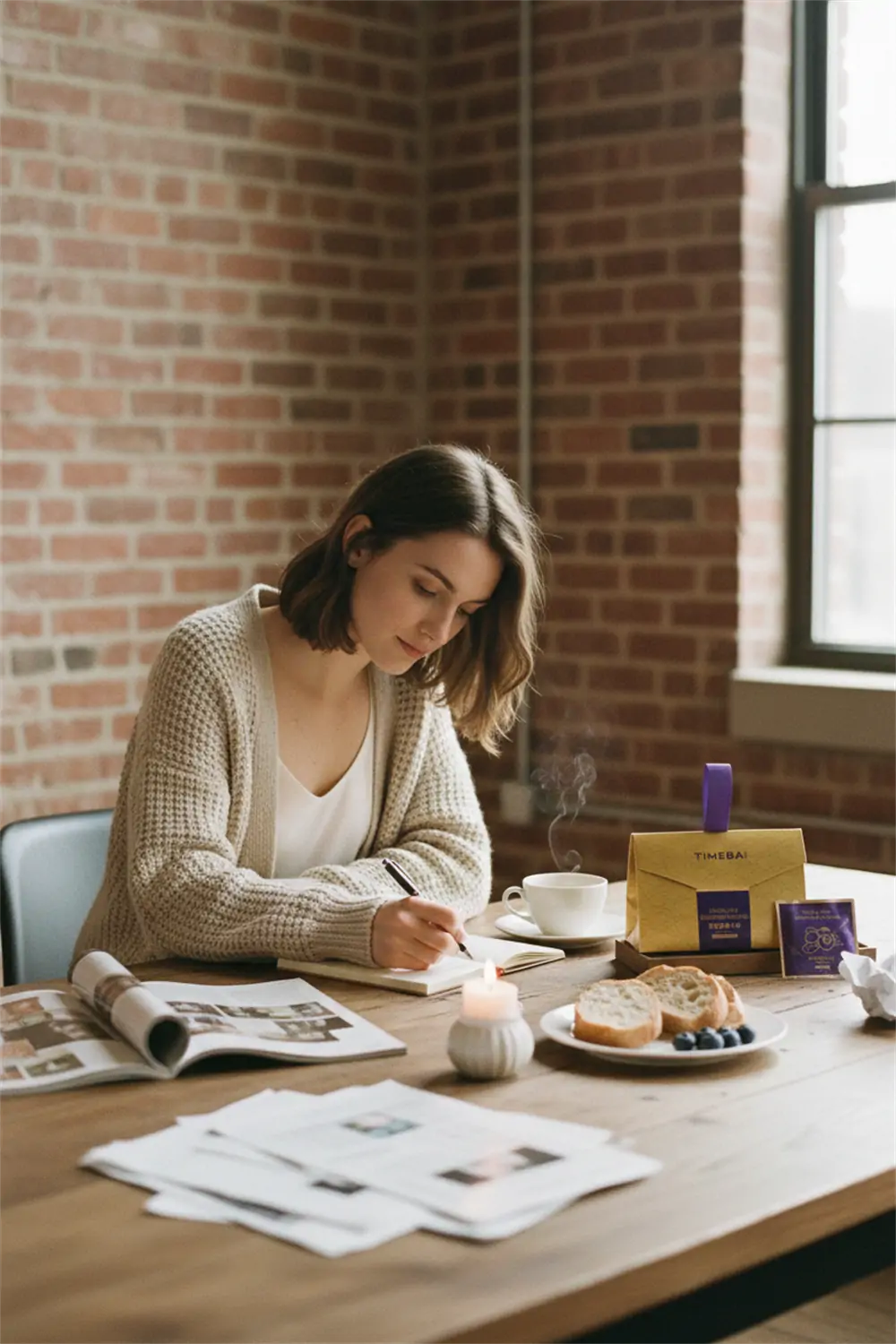 Focused work tea moment with TimeBai