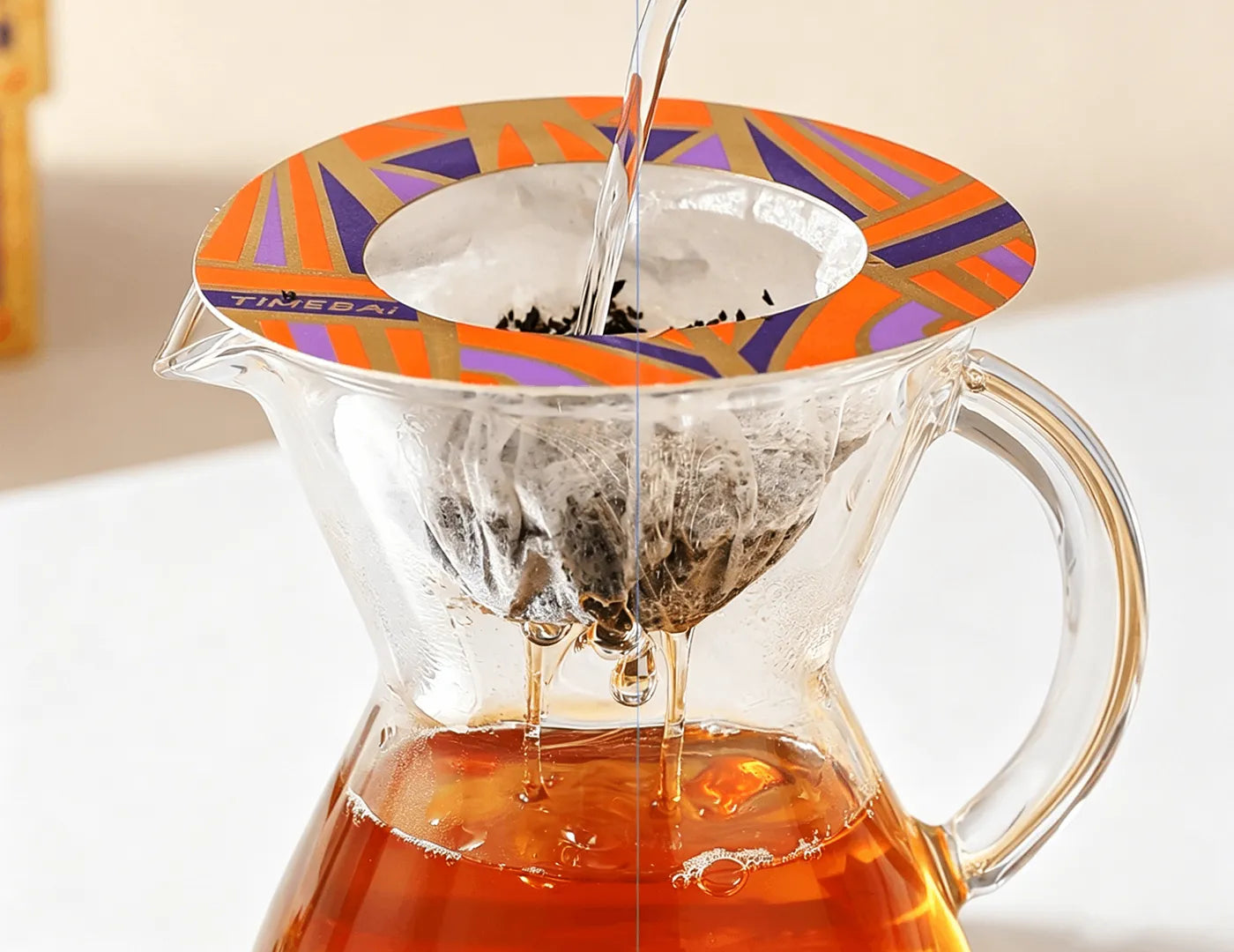 TimeBai UFO Drip Tea brewing with Drip Disc and Flavor Series sachet packs